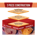 50 pieces of white square 20cm air fryer paper liners with high sides