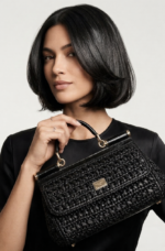 Front view of the Dolce & Gabbana Elongated Sicily handbag with top handle in vintage color