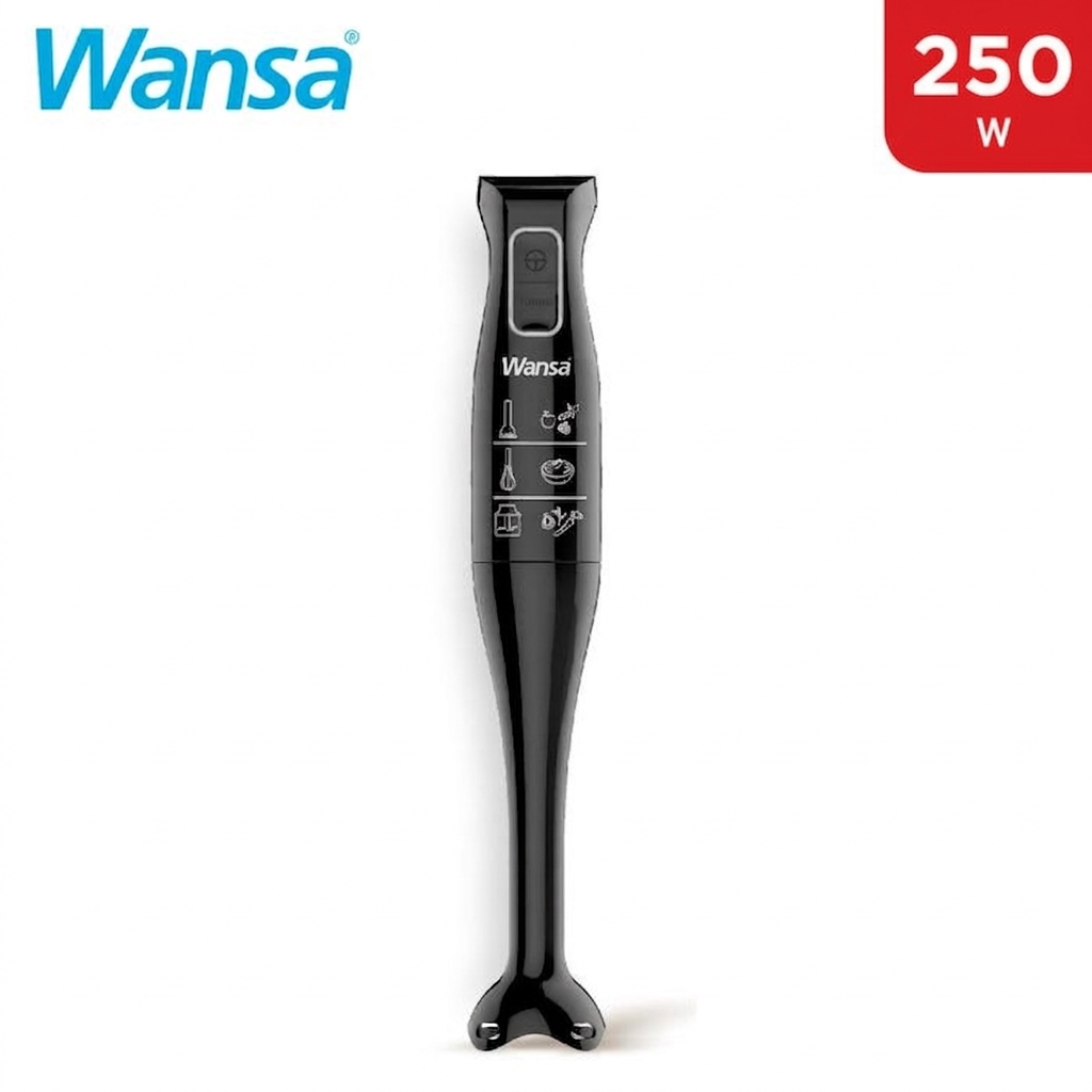 خلاط يدوي وانسا 250 واط - أسود - منظر أمامي Wansa 250W Hand Blender - Black - الصورة 1