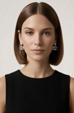 Valentino Garavani Ovalette earrings with Swarovski crystals and VLogo signature.