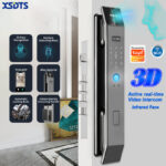 XSDTS DF14XF smart door lock with 3D facial recognition on a modern steel door