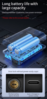 ⁦Smart Lock DQ002 | Two-Way Keyless Entry WiFi & Fingerprint Lock⁩ - الصورة ⁦5⁩