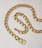Valentino Garavani VLogo Signature Chain Belt in Antique Gold Brass