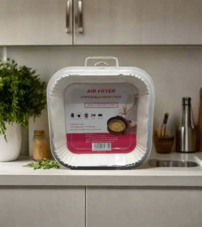 50 pieces of white square 20cm air fryer paper liners with high sides