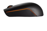 Lenovo 300 Wireless Compact Mouse in black, showing the scroll wheel and sleek design