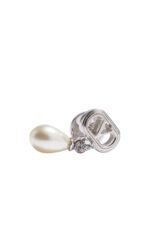 Valentino Garavani Teardrop Pearl Ovalette Earrings Silver