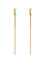 Saint Laurent YSL Opyum Threader Earrings Gold