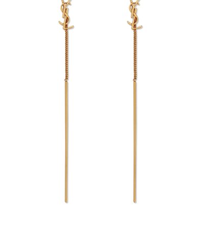 Saint Laurent YSL Opyum Threader Earrings Gold