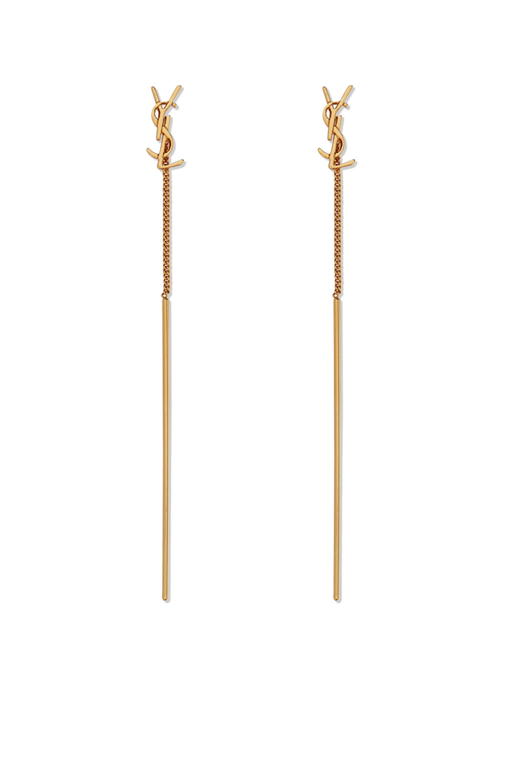 Saint-Laurent-YSL-Opyum-Threader-Earrings-Gold Saint Laurent YSL Opyum Threader Earrings Gold