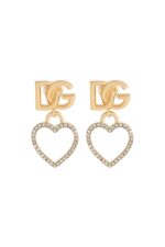 Dolce & Gabbana Heart Logo Drop Earrings Gold