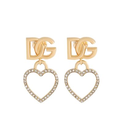Dolce & Gabbana Heart Logo Drop Earrings Gold