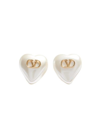 Valentino Garavani VLogo Signature Earrings Gold Pearl