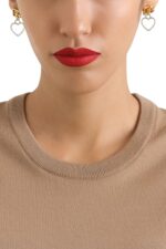 Dolce & Gabbana Heart Logo Drop Earrings Gold