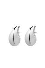 Bottega Veneta Drop Large Stud Earrings Silver