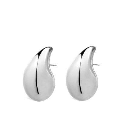 Bottega Veneta Drop Large Stud Earrings Silver