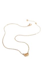 Valentino Garavani Ovalette Crystal Embellished Necklace Gold
