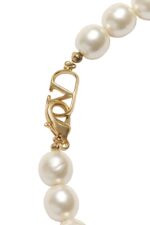 Valentino Garavani Coeur Royal Necklace Metal Enamel Pearls Red