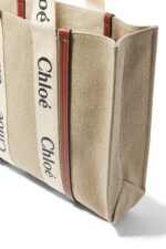 Chloé Woody Large Tote Bag in Beige/Brown