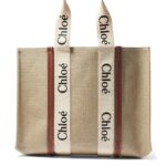 Chloé Woody Large Tote Bag in Beige/Brown