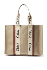 Chloé Woody Large Tote Bag in Beige/Brown