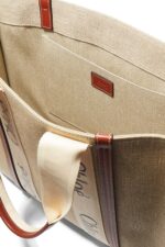 Chloé Woody Large Tote Bag in Beige/Brown