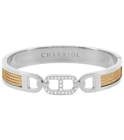 Charriol Buzio Bangle Stainless Steel 23 CZ Stones
