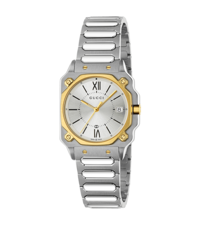 Gucci G-Flat Watch Women’s Luxury Silver Dial Watch