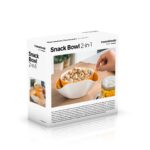 Two-piece stackable InnovaGoods snack bowl set in white and orange