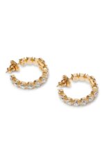 Valentino Garavani VLogo Signature Crystal Half Hoop Earrings Gold