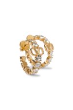 Valentino Garavani VLogo Signature Crystal Half Hoop Earrings Gold