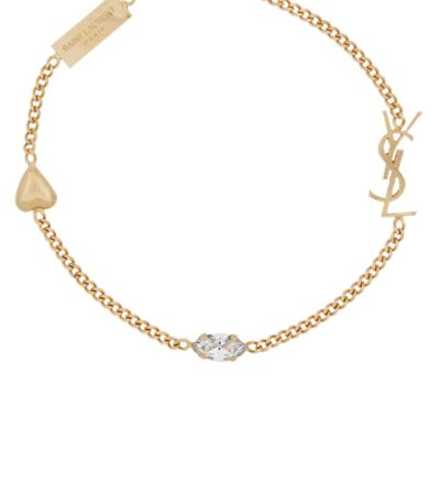 Saint Laurent Opyum Heart Charm Bracelet Gold