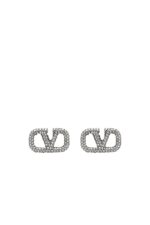Valentino Garavani VLogo Signature Earrings Silver Swarovski® Crystals