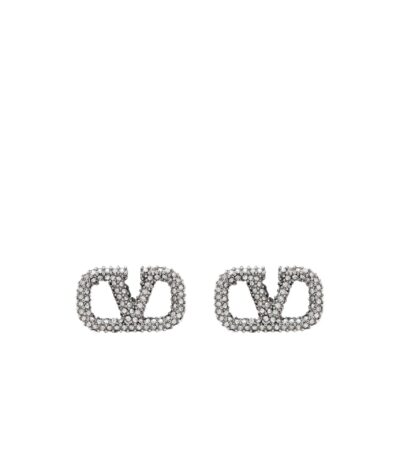 Valentino Garavani VLogo Signature Earrings Silver Swarovski® Crystals