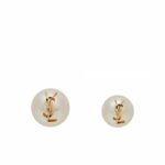Saint Laurent Cassandre Pearl Earrings Gold