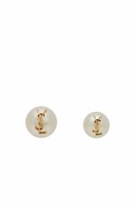 Saint Laurent Cassandre Pearl Earrings Gold