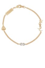 Saint Laurent Opyum Heart Charm Bracelet Women’s Gold Jewelry