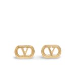 Valentino Garavani Ovalette Metal Earrings Gold