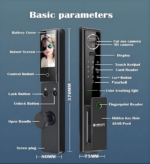 S09 Smart Lock with dual cameras and digital display on a modern door