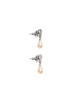 Valentino Garavani Teardrop Pearl Ovalette Earrings Silver