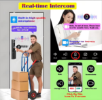 S09 Smart Lock with dual cameras and digital display on a modern door