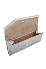 Jimmy Choo Emmie glitter leather clutch bag with detachable crossbody chain