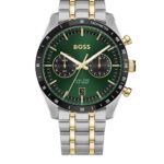 Front view of BOSS Tourmaster Two-Tone Bracelet Watch in stainless steel