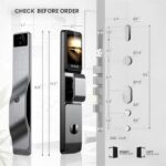 TYSH LWF27 smart lock with face recognition and video camera on a wooden door