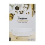 Two Chefline transparent glass loaf tins for baking bread and cakes.