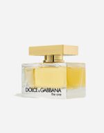 Rectangular gold bottle of Dolce&Gabbana The One Eau de Parfum for women.