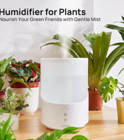 Clarston 2.5L cool mist humidifier for bedroom and nursery with glowing night light