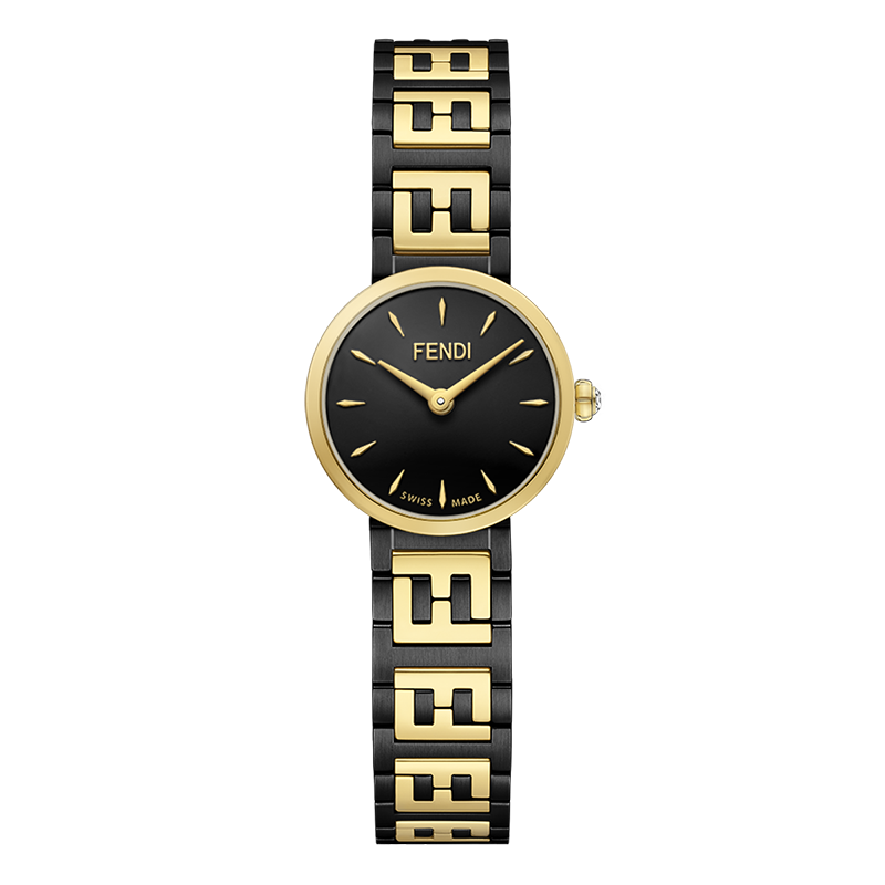Forever-Fendi-19mm-Black-Gold FOREVER FENDI WATCH Women's Forever Fendi 19 mm two-tone stainless steel watch.