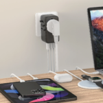 EQ universal travel adapter with multi-region plug sliders