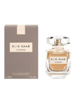 Clear jewel-cut glass bottle of Elie Saab Le Parfum Eau de Parfum 90ml.