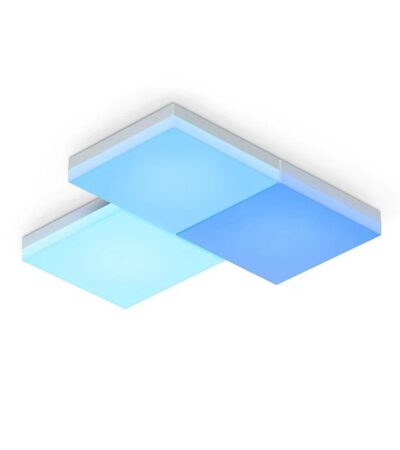 Nanoleaf Skylight smart ceiling panels showing a blue sky effect